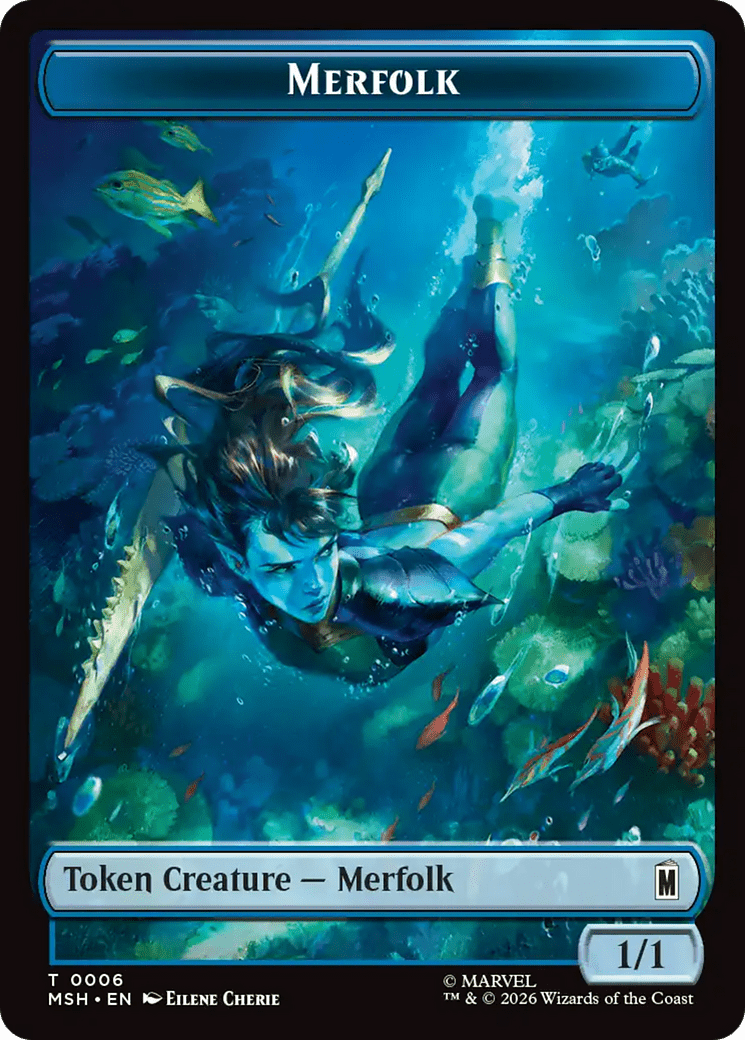 Wall (003) // Merfolk (006) Double-Sided Token [Marvel Super Heroes Commander Tokens] MTG Single Magic: The Gathering  | Multizone: Comics And Games