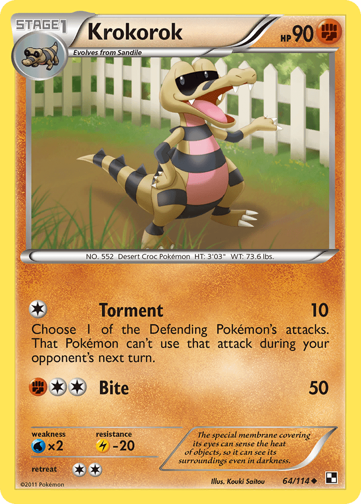 Krokorok (64/114) [Black & White: Base Set] Pokemon Single Pokémon  | Multizone: Comics And Games