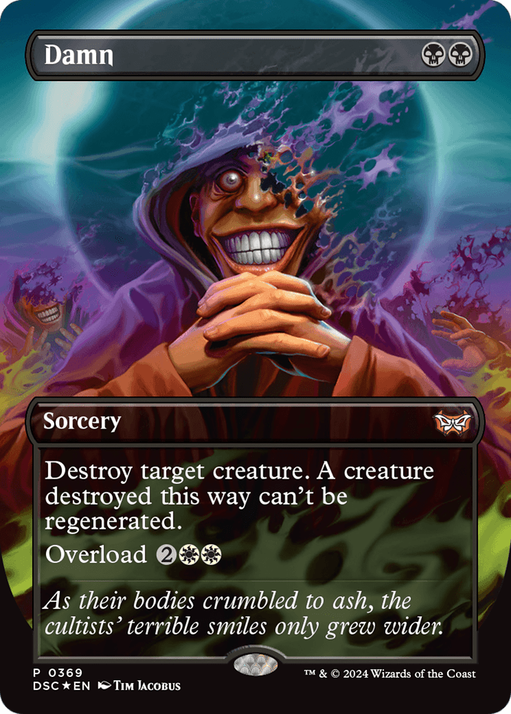 Damn (Borderless) [Duskmourn: House of Horror Commander] MTG Single Magic: The Gathering  | Multizone: Comics And Games