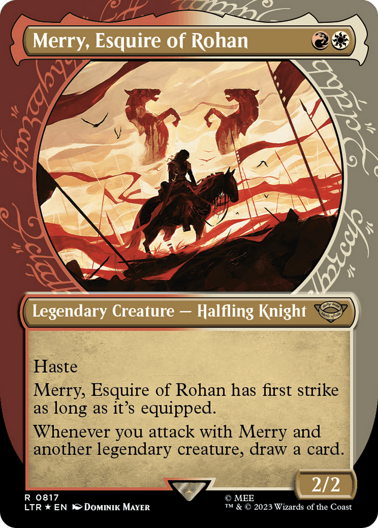 Merry, Esquire of Rohan (Showcase) (Surge Foil) [The Lord of the Rings: Tales of Middle-Earth] MTG Single Magic: The Gathering  | Multizone: Comics And Games