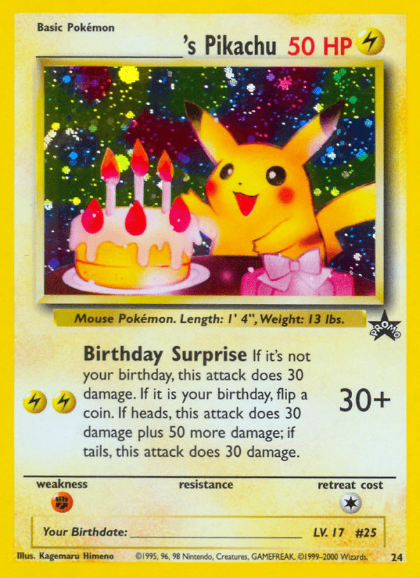 _____'s Pikachu (24) (Birthday Pikachu) [Wizards of the Coast: Black Star Promos] Pokemon Single Pokémon  | Multizone: Comics And Games