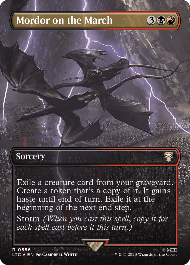 Mordor on the March (Borderless) (Surge Foil) [The Lord of the Rings: Tales of Middle-Earth Commander] MTG Single Magic: The Gathering  | Multizone: Comics And Games