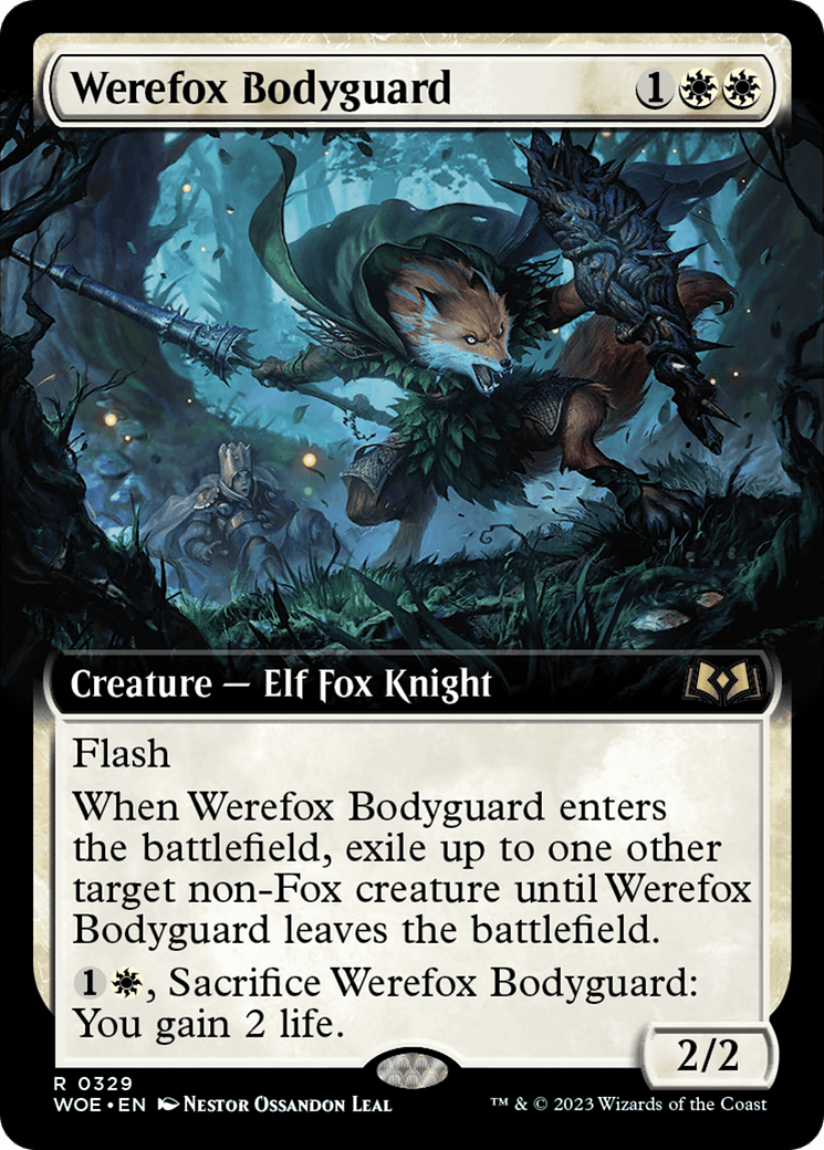 Werefox Bodyguard (Extended Art) [Wilds of Eldraine] MTG Single Magic: The Gathering  | Multizone: Comics And Games