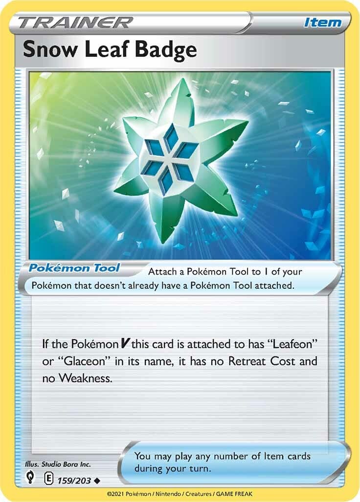 Snow Leaf Badge (159/203) [Sword & Shield: Evolving Skies] Pokemon Single Pokémon  | Multizone: Comics And Games
