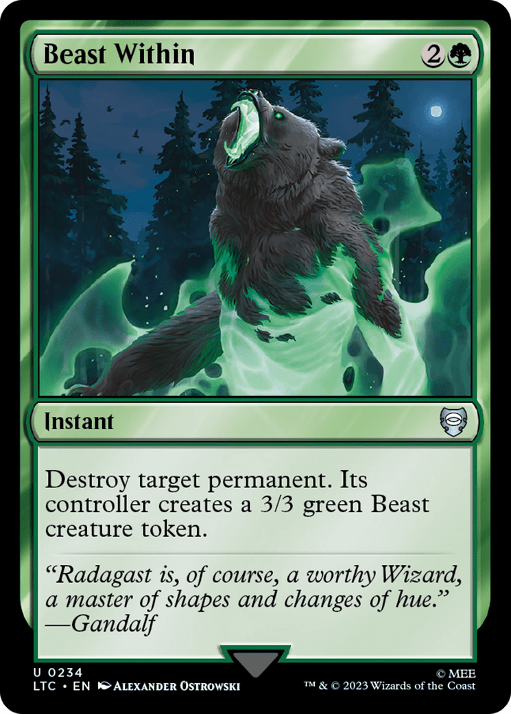 Beast Within [The Lord of the Rings: Tales of Middle-Earth Commander] MTG Single Magic: The Gathering  | Multizone: Comics And Games