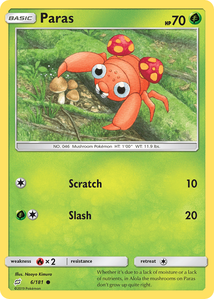 Paras (6/181) [Sun & Moon: Team Up] Pokemon Single Pokémon  | Multizone: Comics And Games
