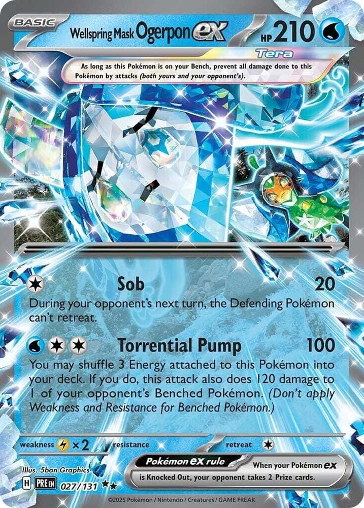Wellspring Mask Ogerpon ex (027/131) [Scarlet & Violet: Prismatic Evolutions] Pokemon Single Pokémon  | Multizone: Comics And Games