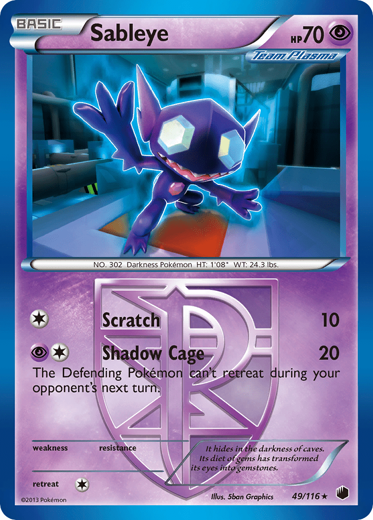 Sableye (49/116) [Black & White: Plasma Freeze] Pokemon Single Pokémon  | Multizone: Comics And Games