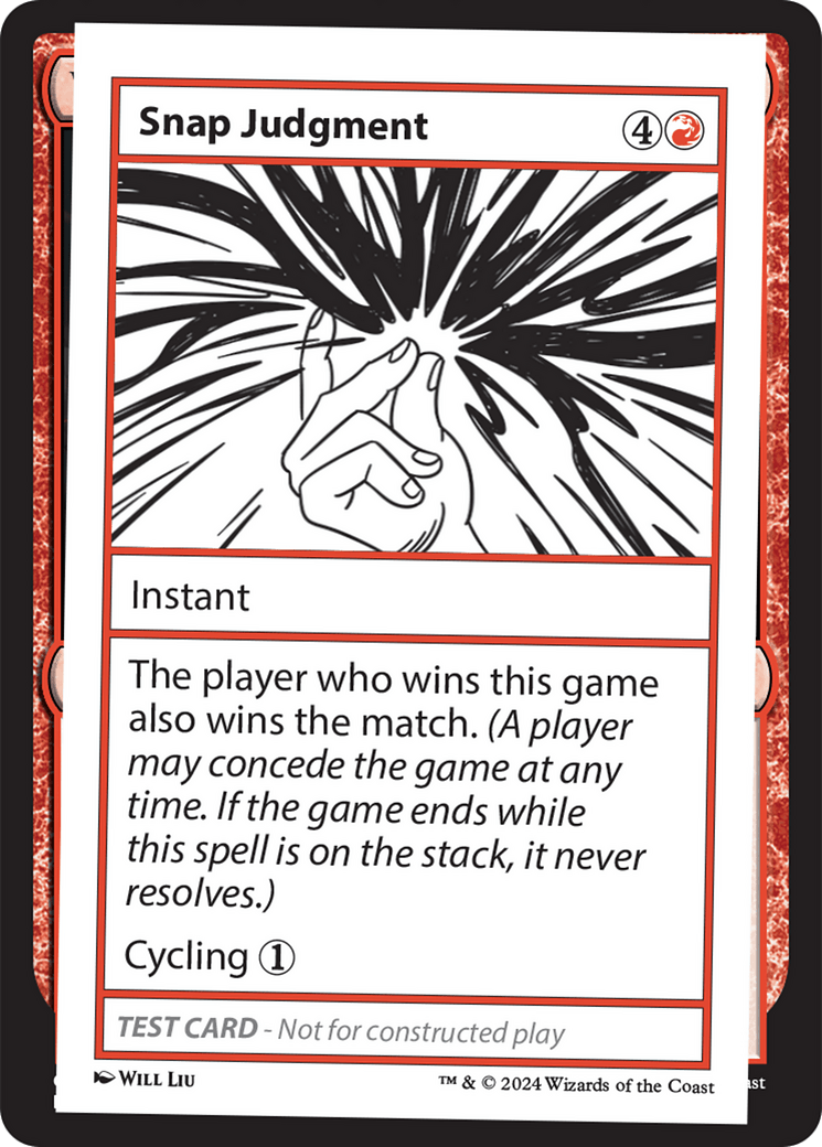 Snap Judgment [Mystery Booster 2 Playtest Cards] MTG Single Magic: The Gathering  | Multizone: Comics And Games