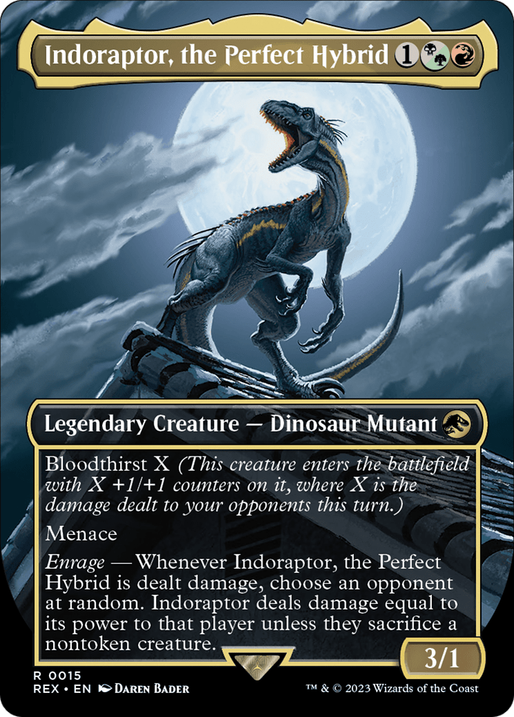 Indoraptor, the Perfect Hybrid (Borderless) [Jurassic World Collection] MTG Single Magic: The Gathering  | Multizone: Comics And Games