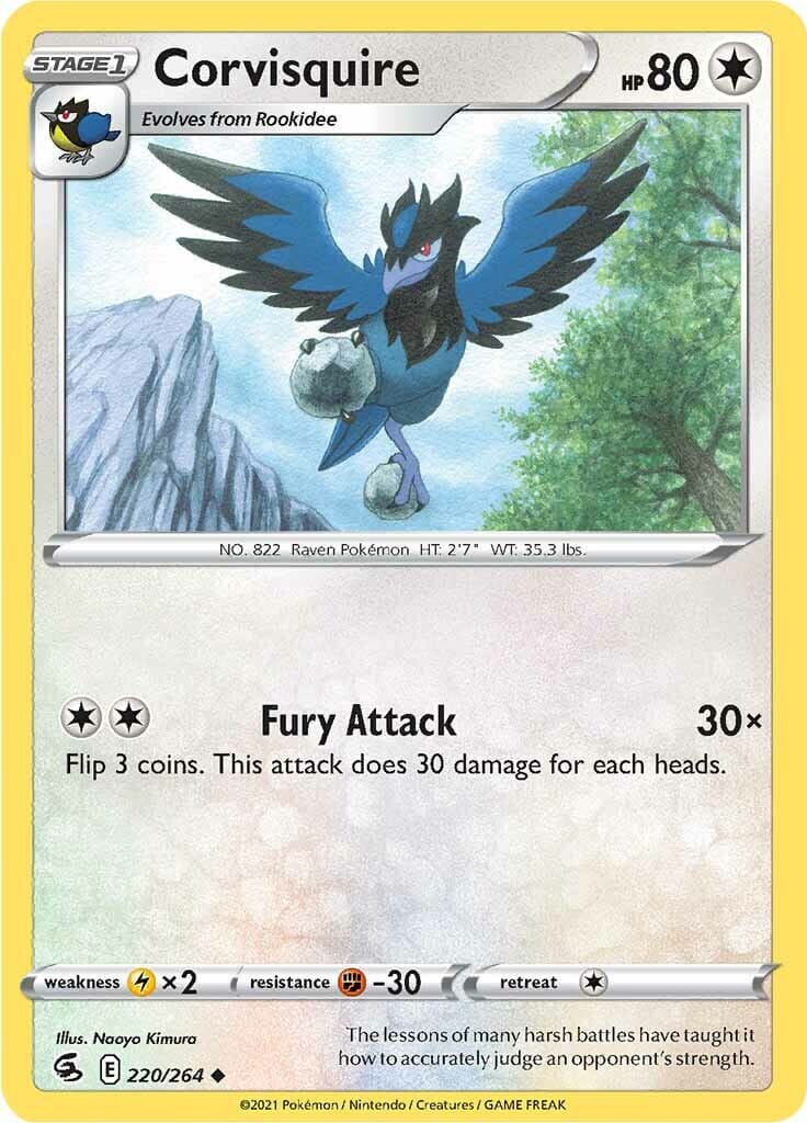 Corvisquire (220/264) [Sword & Shield: Fusion Strike] Pokemon Single Pokémon  | Multizone: Comics And Games