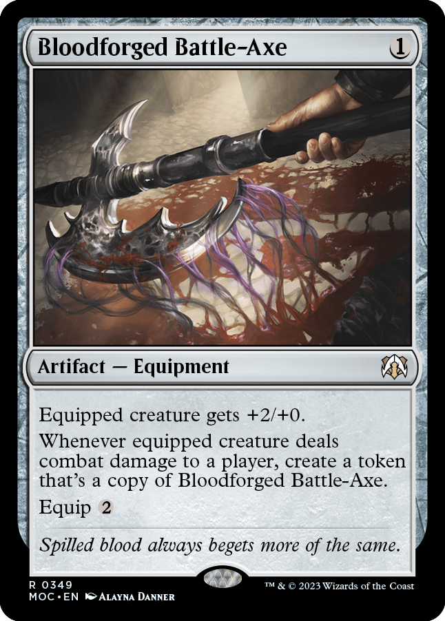Bloodforged Battle-Axe [March of the Machine Commander] MTG Single Magic: The Gathering  | Multizone: Comics And Games