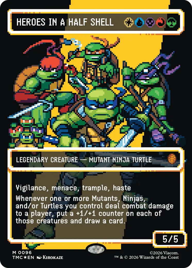 Heroes in a Half Shell (0096) (Borderless) (Surge Foil) [Teenage Mutant Ninja Turtles Commander] MTG Single Magic: The Gathering  | Multizone: Comics And Games