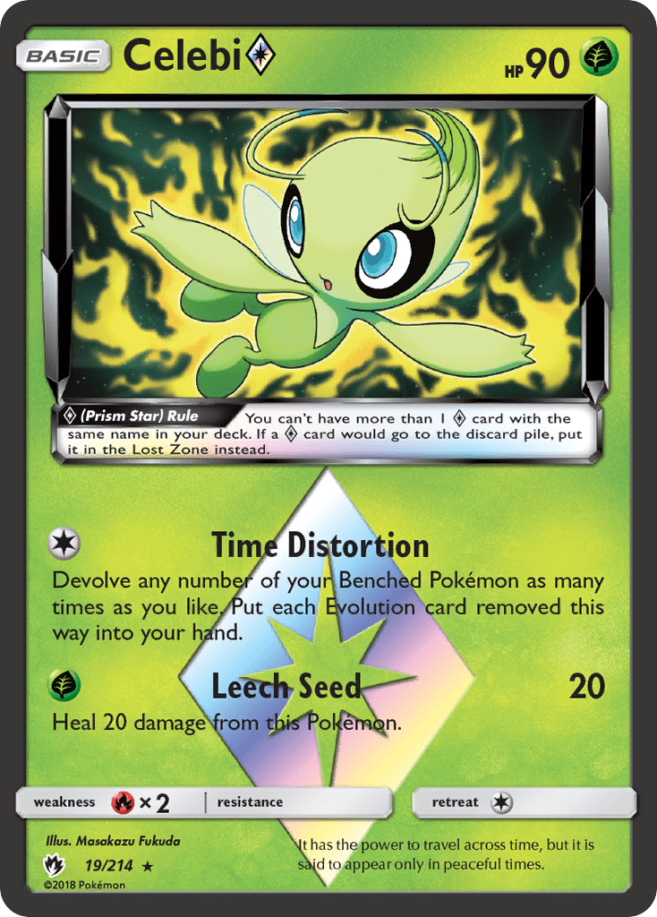 Celebi (19/214) (Prism Star) [Sun & Moon: Lost Thunder] Pokemon Single Pokémon  | Multizone: Comics And Games