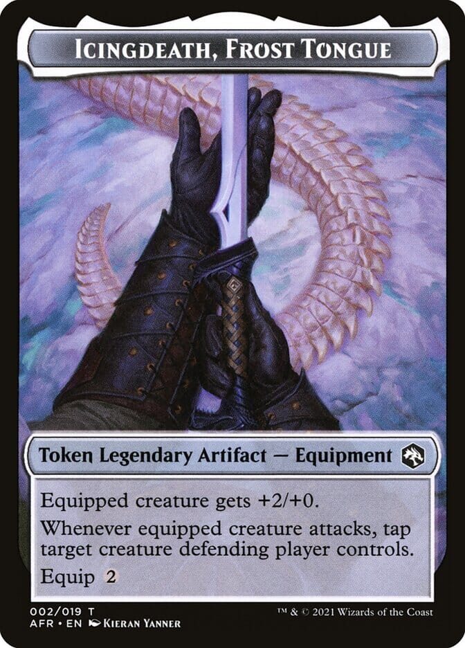 Wolf // Icingdeath, Frost Tongue Double-Sided Token [Dungeons & Dragons: Adventures in the Forgotten Realms Tokens] MTG Single Magic: The Gathering  | Multizone: Comics And Games