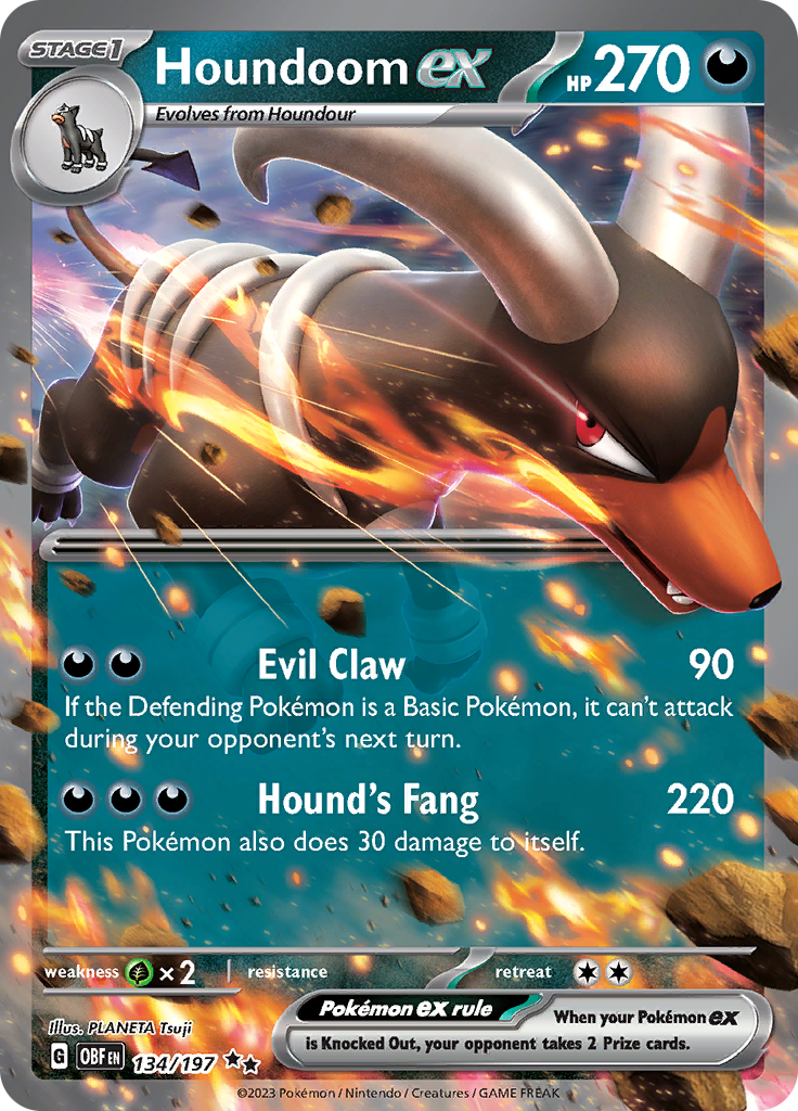 Houndoom ex (134/197) [Scarlet & Violet: Obsidian Flames] | Multizone: Comics And Games