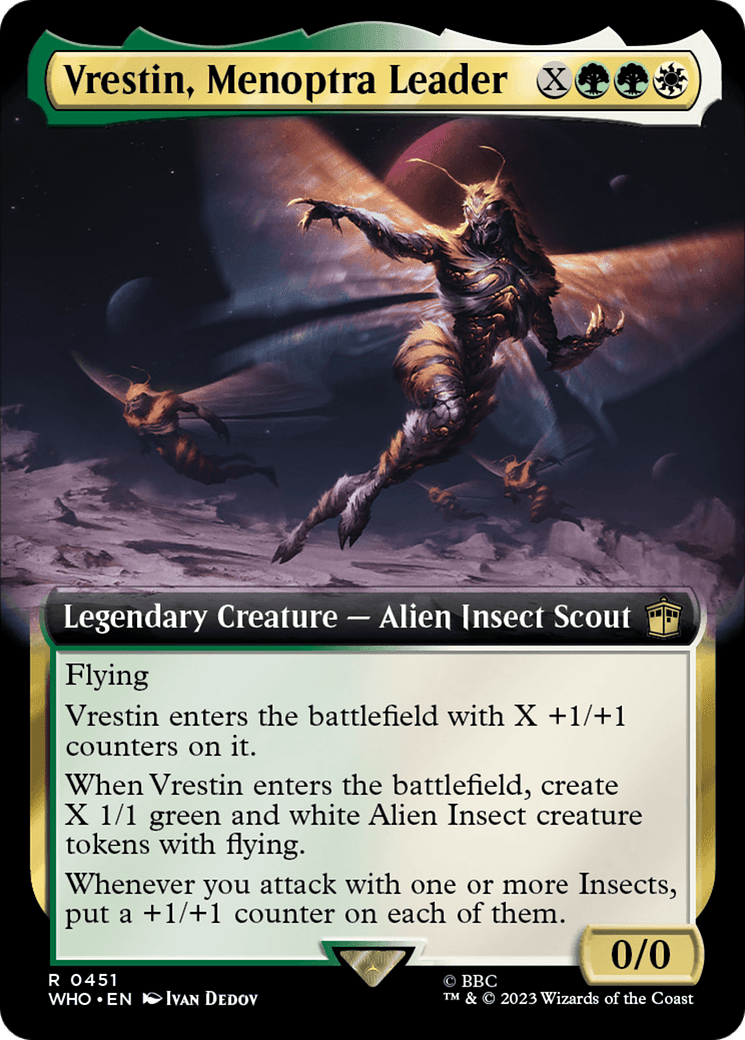 Vrestin, Menoptra Leader (Extended Art) [Doctor Who] MTG Single Magic: The Gathering  | Multizone: Comics And Games