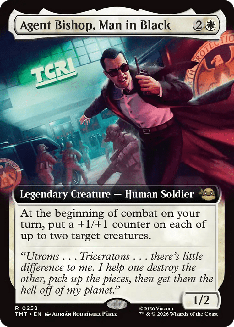 Agent Bishop, Man in Black (Extended Art) [Teenage Mutant Ninja Turtles] MTG Single Magic: The Gathering  | Multizone: Comics And Games