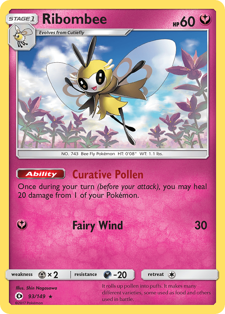 Ribombee (93/149) [Sun & Moon: Base Set] Pokemon Single Pokémon  | Multizone: Comics And Games
