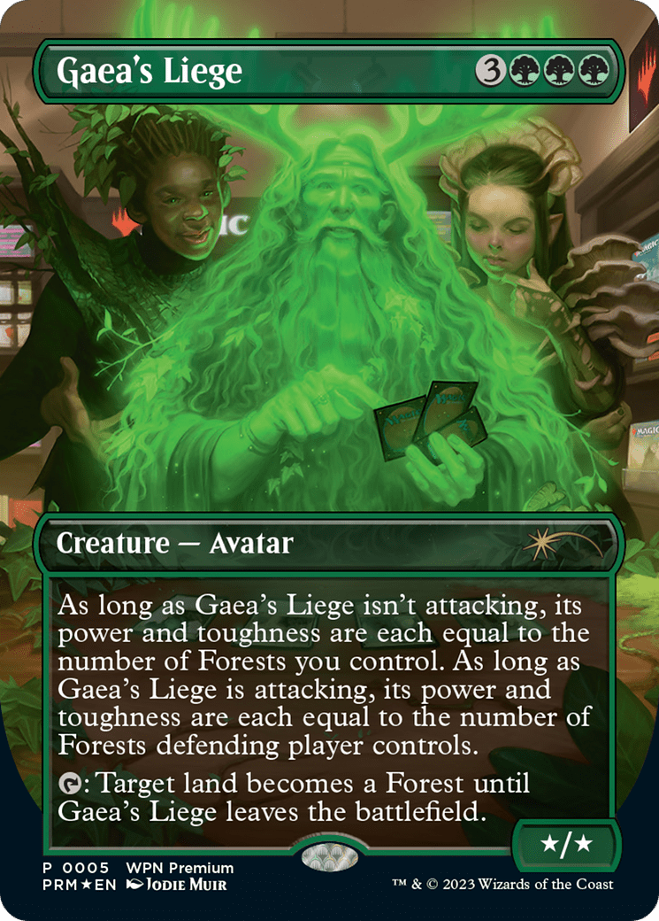 Gaea's Liege (Borderless) [Wizards Play Network 2024] MTG Single Magic: The Gathering  | Multizone: Comics And Games