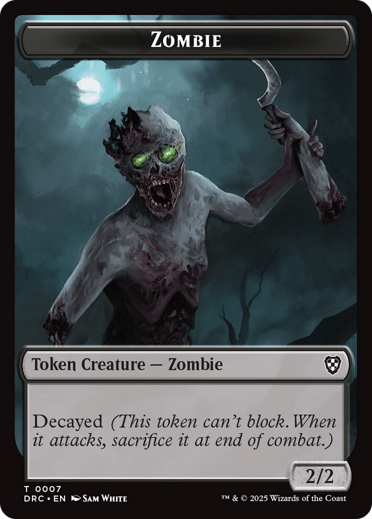 Timeless Dragon // Zombie (0007) Double-Sided Token [Aetherdrift Tokens] MTG Single Magic: The Gathering  | Multizone: Comics And Games