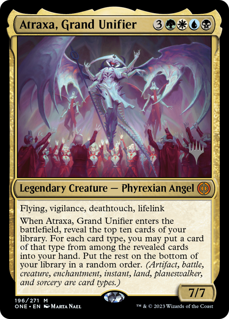 Atraxa, Grand Unifier (Promo Pack) [Phyrexia: All Will Be One Promos] MTG Single Magic: The Gathering  | Multizone: Comics And Games