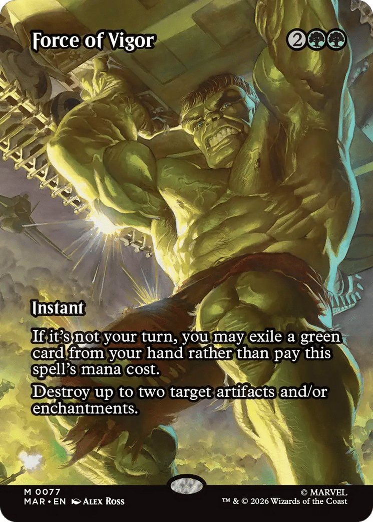 Force of Vigor (Borderless) [Marvel Universe: Eternal-Legal] MTG Single Magic: The Gathering  | Multizone: Comics And Games