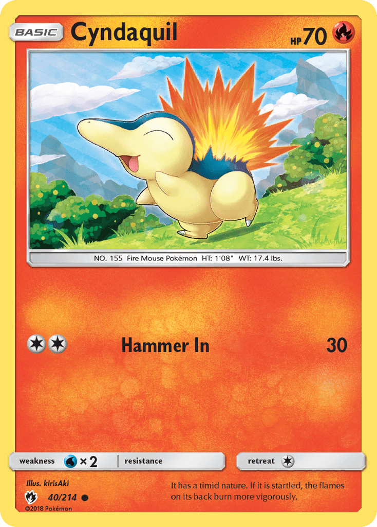 Cyndaquil (40/214) [Sun & Moon: Lost Thunder] Pokemon Single Pokémon  | Multizone: Comics And Games