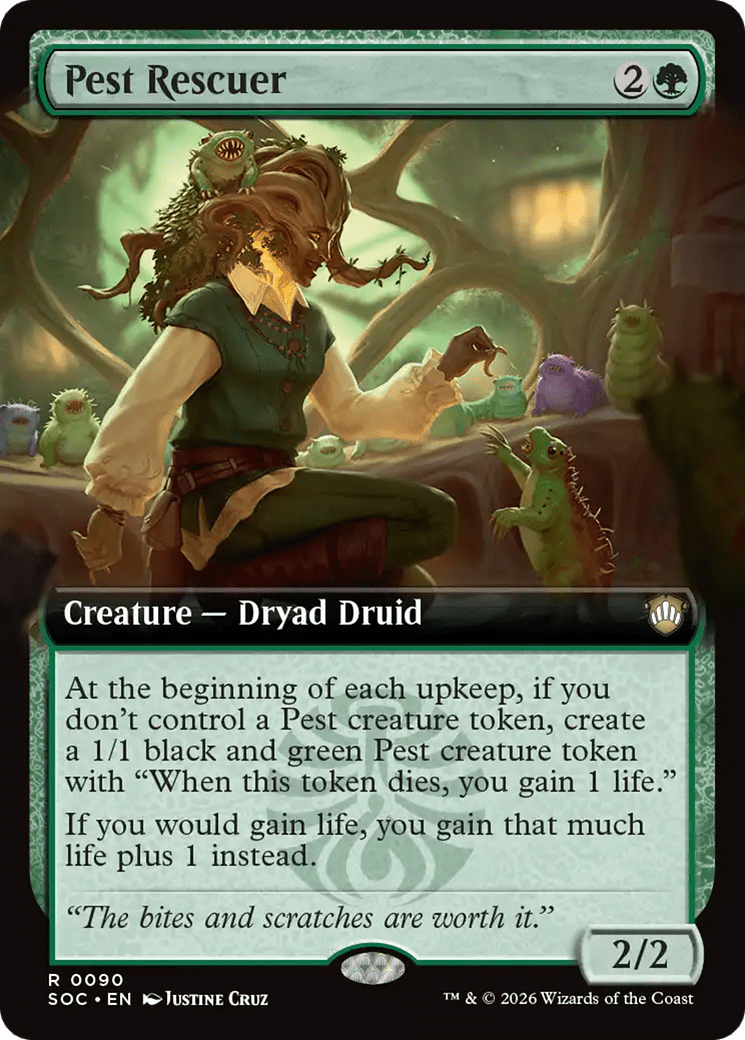 Pest Rescuer (Extended Art) [Secrets of Strixhaven Commander] MTG Single Magic: The Gathering  | Multizone: Comics And Games
