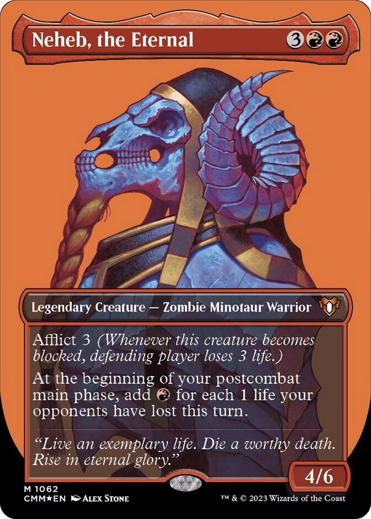 Neheb, the Eternal (Borderless Textured Foil Frame Break) [Commander Masters] MTG Single Magic: The Gathering  | Multizone: Comics And Games