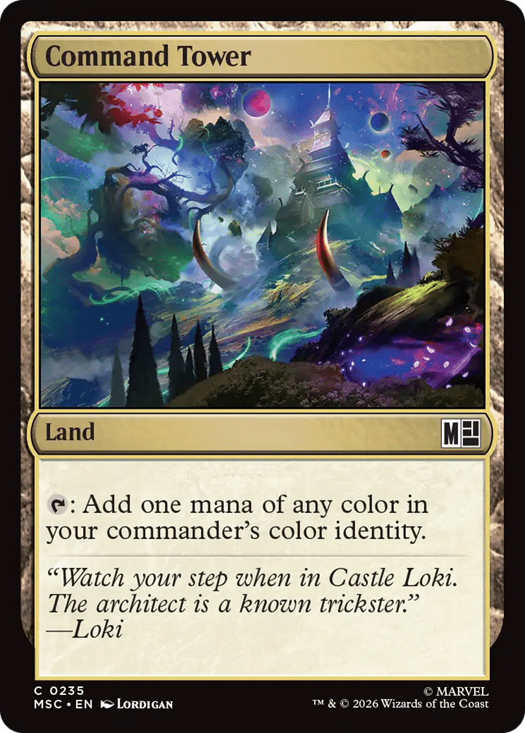 Command Tower (0235) (Surge Foil) [Marvel Super Heroes Commander] MTG Single Magic: The Gathering  | Multizone: Comics And Games