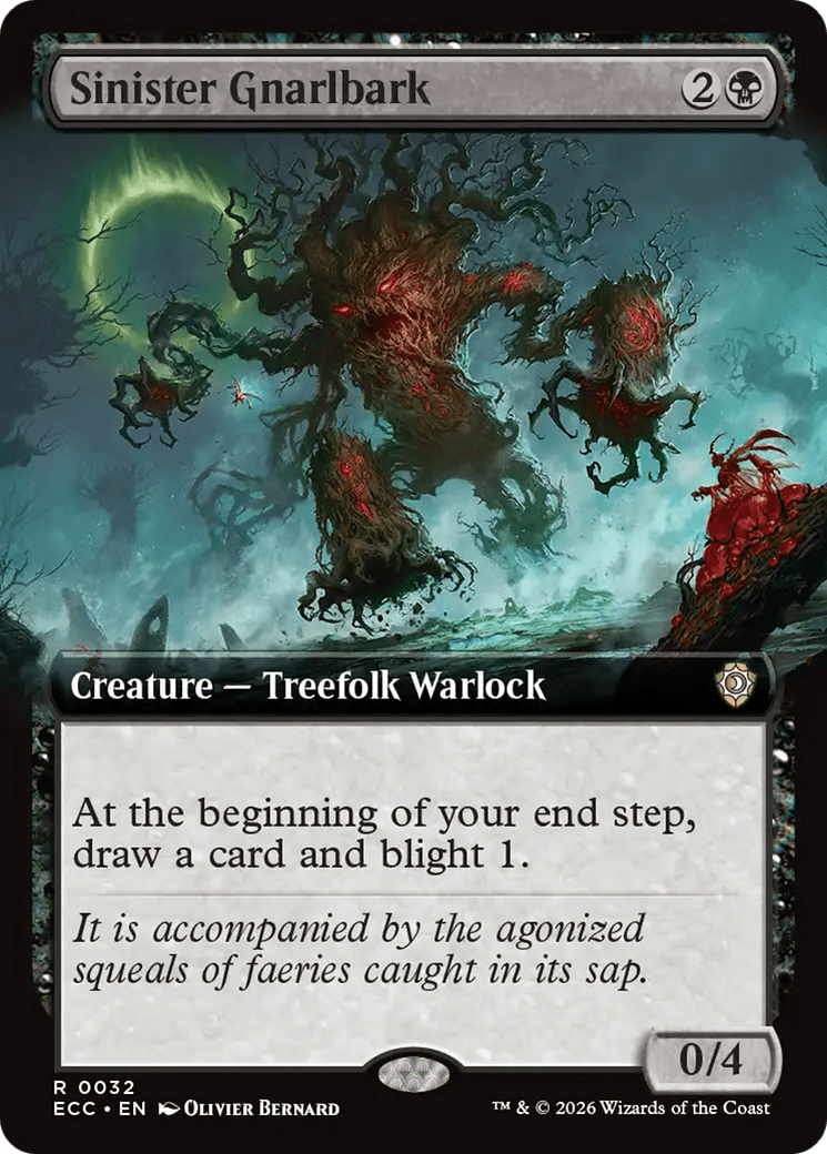 Sinister Gnarlbark (Extended Art) [Lorwyn Eclipsed Commander] MTG Single Magic: The Gathering  | Multizone: Comics And Games
