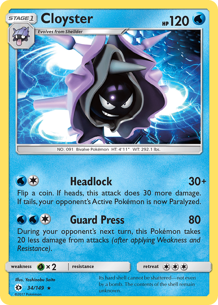 Cloyster (34/149) [Sun & Moon: Base Set] Pokemon Single Pokémon  | Multizone: Comics And Games