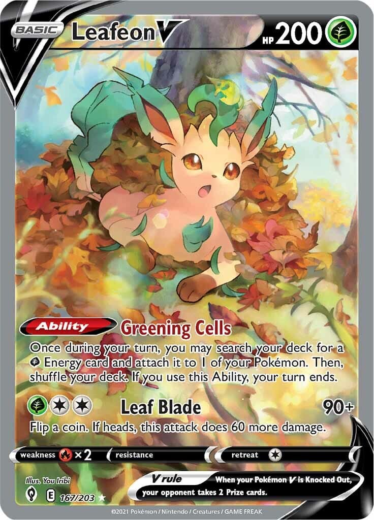 Leafeon V (167/203) [Sword & Shield: Evolving Skies] Pokemon Single Pokémon  | Multizone: Comics And Games