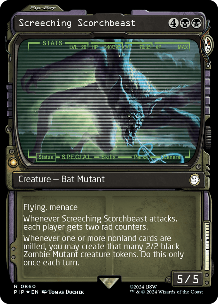 Screeching Scorchbeast (Showcase) (Surge Foil) [Fallout] MTG Single Magic: The Gathering  | Multizone: Comics And Games