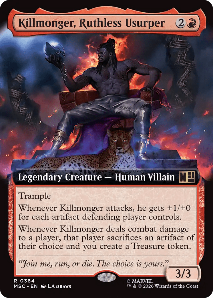 Killmonger, Ruthless Usurper (Extended Art) [Marvel Super Heroes Commander] MTG Single Magic: The Gathering  | Multizone: Comics And Games