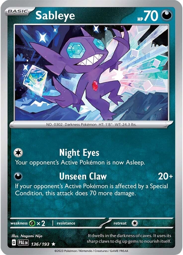 Sableye (136/193) [Scarlet & Violet: Paldea Evolved] Pokemon Single Pokémon  | Multizone: Comics And Games