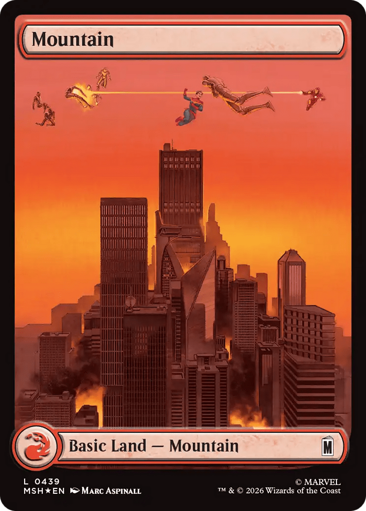Mountain (0439) (Surge Foil) [Marvel Super Heroes] MTG Single Magic: The Gathering  | Multizone: Comics And Games