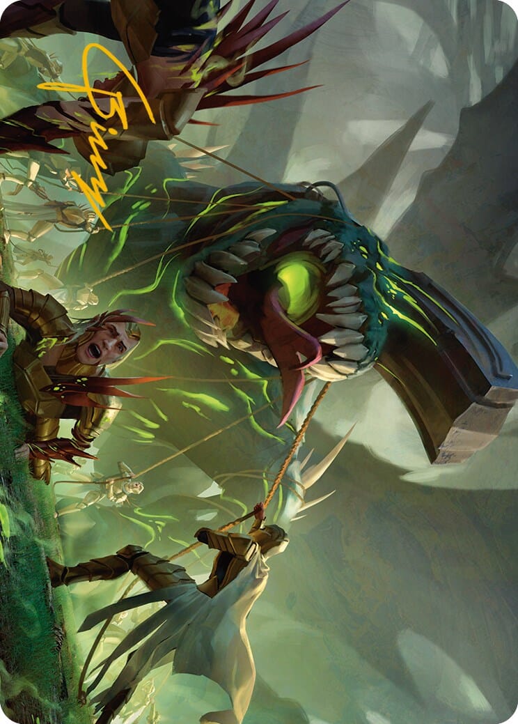 Noxious Assault Art Card (Gold-Stamped Signature) [Phyrexia: All Will Be One Art Series] MTG Single Magic: The Gathering  | Multizone: Comics And Games