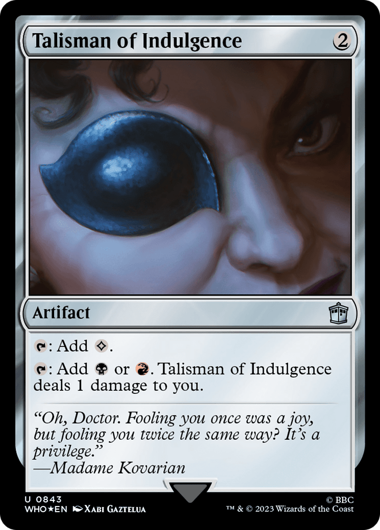 Talisman of Indulgence (Surge Foil) [Doctor Who] MTG Single Magic: The Gathering  | Multizone: Comics And Games