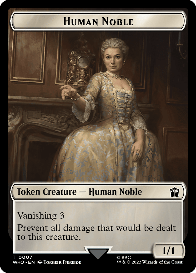 Human Noble // Mark of the Rani Double-Sided Token [Doctor Who Tokens] MTG Single Magic: The Gathering  | Multizone: Comics And Games