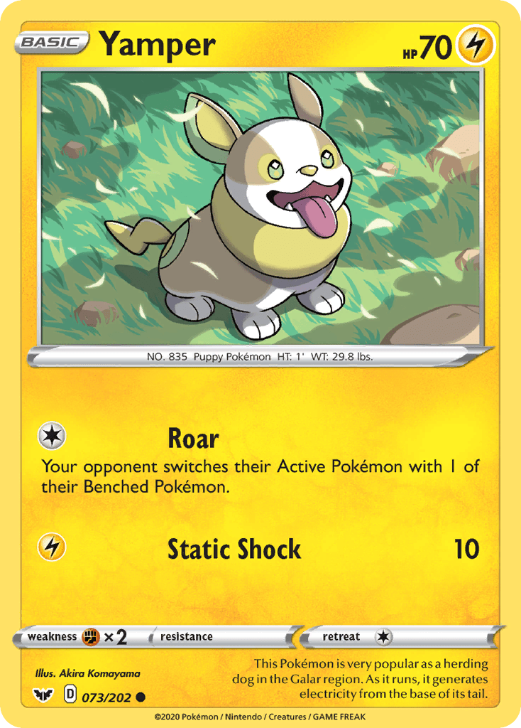 Yamper (073/202) [Sword & Shield: Base Set] Pokemon Single Pokémon  | Multizone: Comics And Games