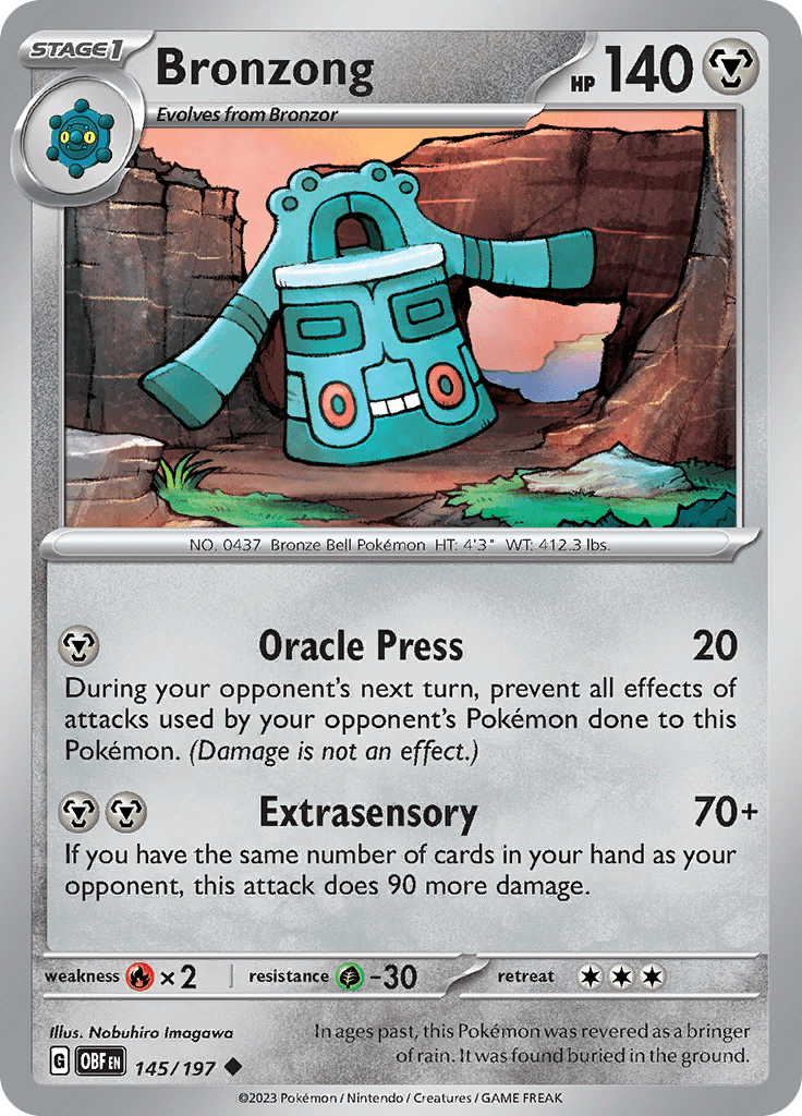 Bronzong (145/197) [Scarlet & Violet: Obsidian Flames] Pokemon Single Pokémon  | Multizone: Comics And Games