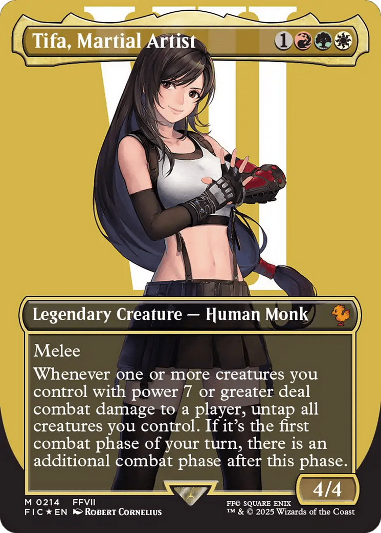 Tifa, Martial Artist (Borderless) (Surge Foil) [FINAL FANTASY Commander] MTG Single Magic: The Gathering  | Multizone: Comics And Games