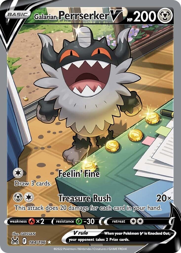Galarian Perrserker V (184/196) [Sword & Shield: Lost Origin] Pokemon Single Pokémon  | Multizone: Comics And Games