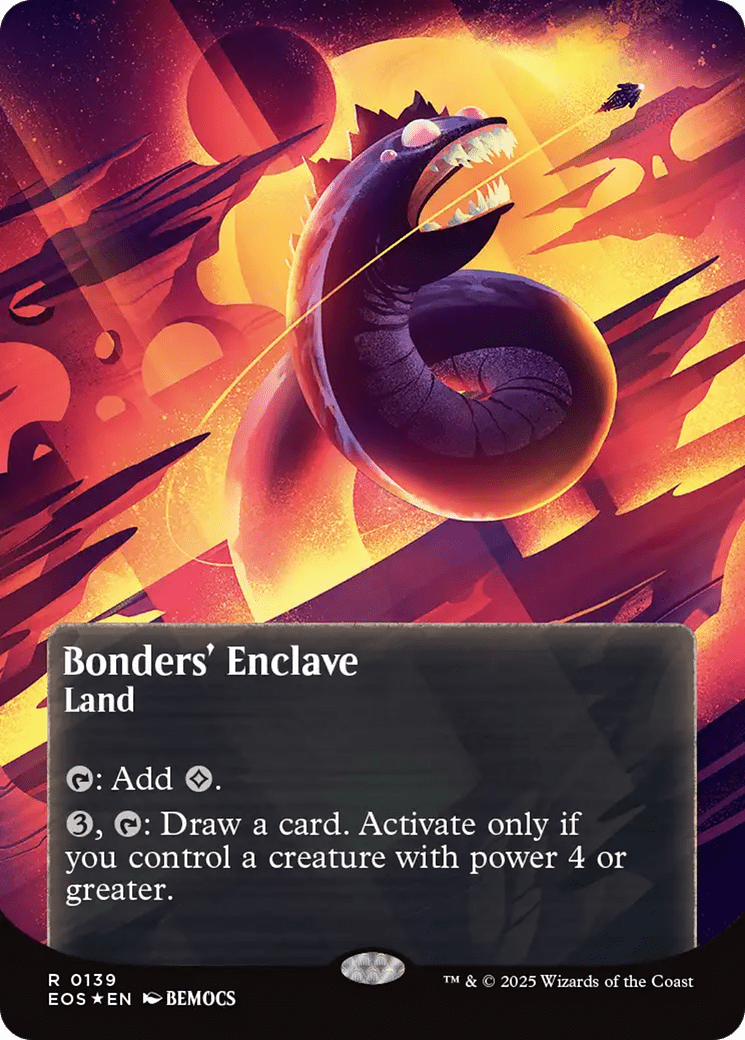 Bonders' Enclave (0136) (Borderless) (Galaxy Foil) [Edge of Eternities: Stellar Sights] MTG Single Magic: The Gathering  | Multizone: Comics And Games