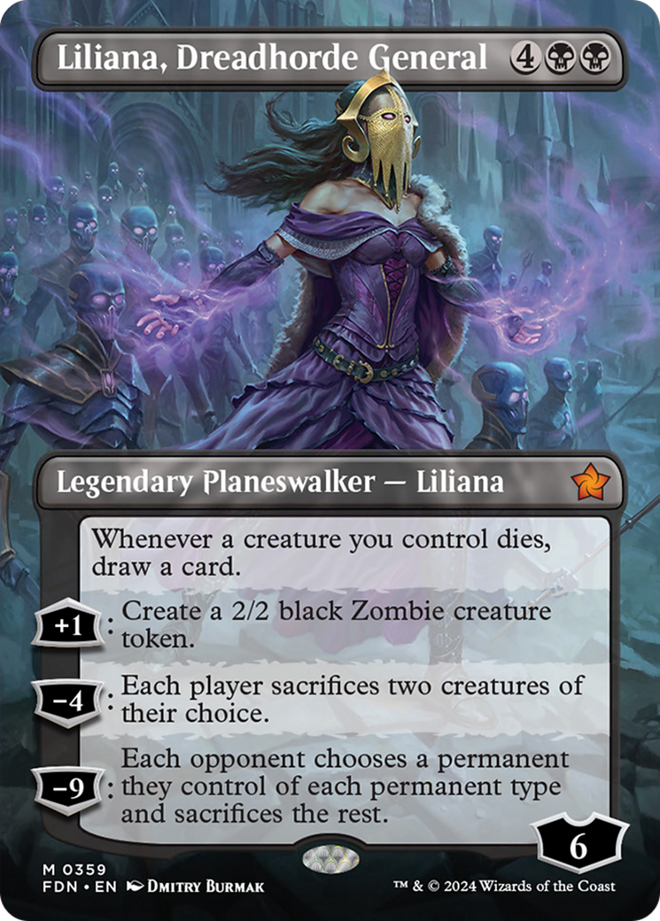 Liliana, Dreadhorde General (Borderless) [Foundations] | Multizone: Comics And Games