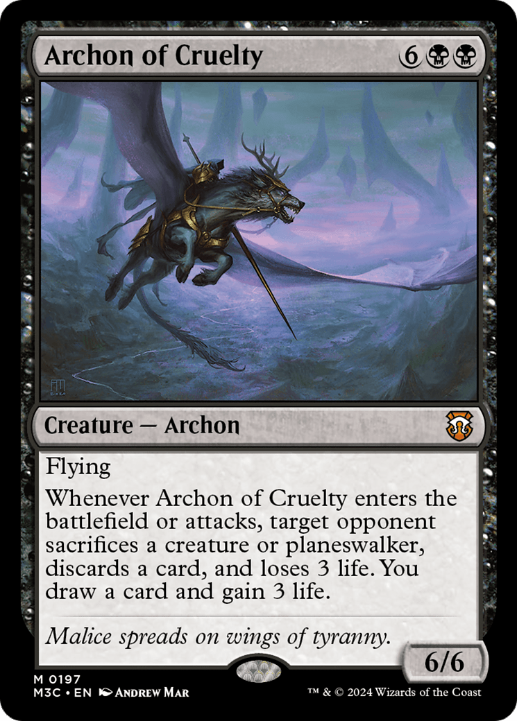 Archon of Cruelty (Ripple Foil) [Modern Horizons 3 Commander] MTG Single Magic: The Gathering  | Multizone: Comics And Games