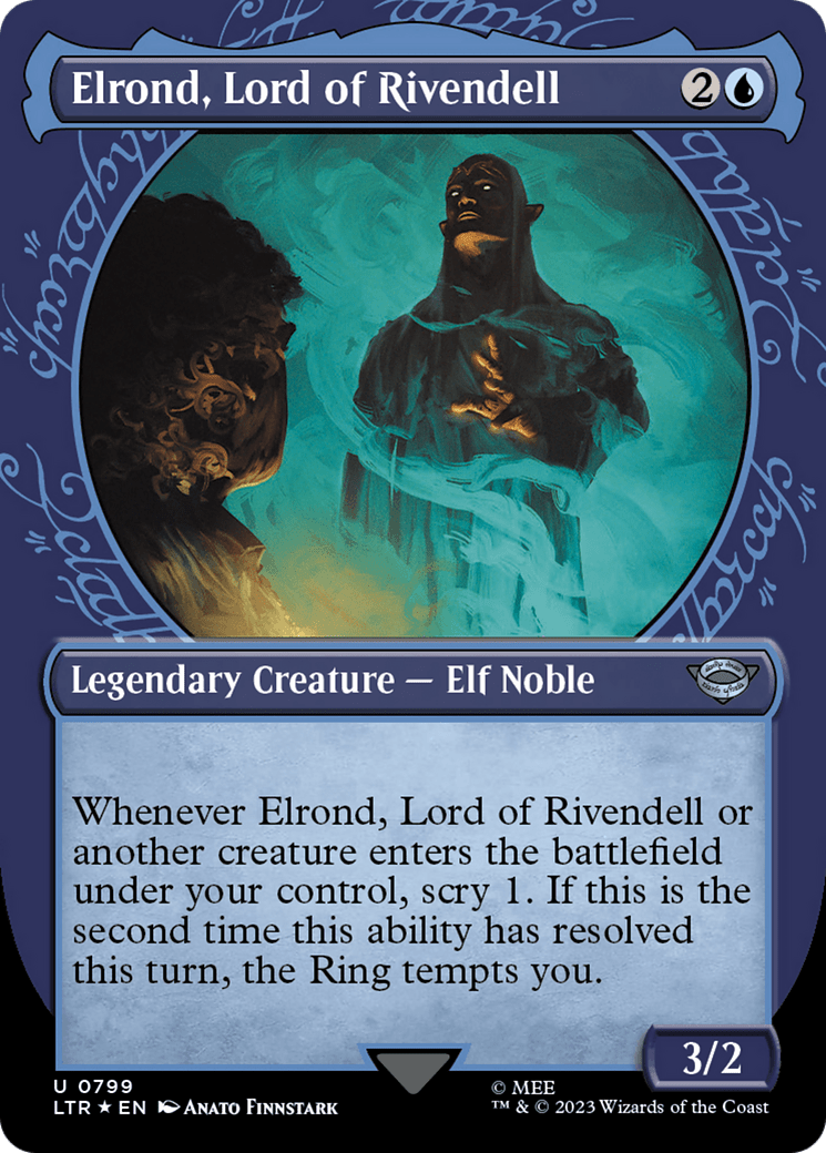 Elrond, Lord of Rivendell (Showcase) (Surge Foil) [The Lord of the Rings: Tales of Middle-Earth] MTG Single Magic: The Gathering  | Multizone: Comics And Games