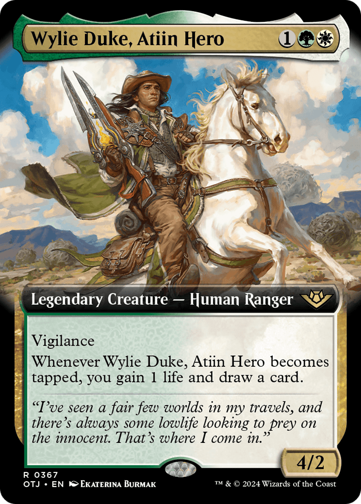 Wylie Duke, Atiin Hero (Extended Art) [Outlaws of Thunder Junction] MTG Single Magic: The Gathering  | Multizone: Comics And Games